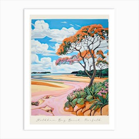 Poster Of Holkham Bay Beach, Norfolk, Matisse And Rousseau Style 3 Art Print