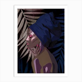 Abstract Woman With Turban 2 Art Print
