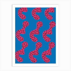 Blue And Pink Abstract Art Art Print