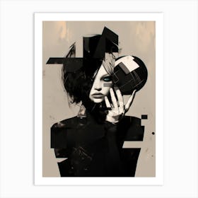 Abstract of a Mysterious Woman Holding a Shiny Bauble Art Print