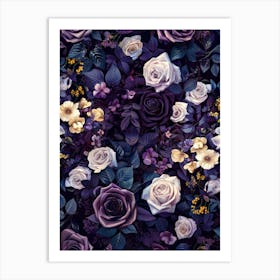 Purple Roses Wallpaper 1 Art Print