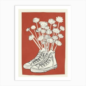 Floral Sneakers 1 Art Print