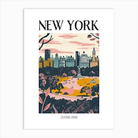 Central Park New York Colourful Silkscreen Illustration 3 Poster Art Print