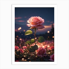 Pink Rose Print Art Print