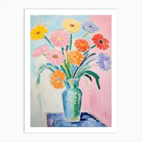 Flower Painting Fauvist Style Gerbera Daisy 3 Art Print