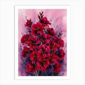 Red Flowers In A Vase Art Print