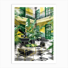 Tropical Courtyard Art Print