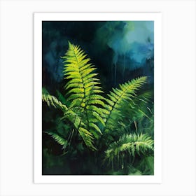 Forked Fern Painting 4 Art Print