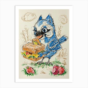 Blue Jay Sandwich Art Print