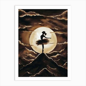 Ballerina In The Moonlight Art Print