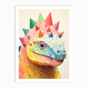 Colourful Dinosaur Ankylosaurus 4 Art Print