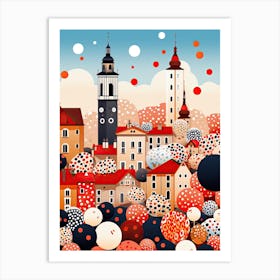 Prague, Illustration In The Style Of Pop Art 3 Art Print