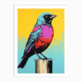 Andy Warhol Style Bird Cowbird 1 Art Print