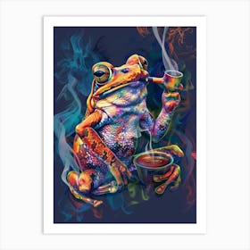 Frog Smoking Art Print