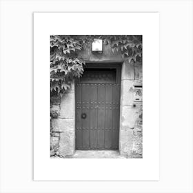 Spanish Door Black And White Photograph Art Print