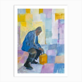 Man With A Suitcase Art Print