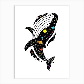 Multicolor Cosmic Whale Art Print