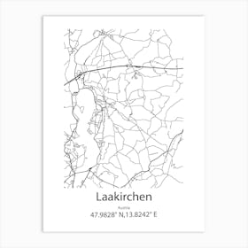 Laakirchen,Austria Minimalist Map Art Print