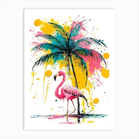 Flamingo Painting 2 Art Print