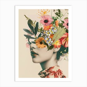 Vintage Flower Head Art Print