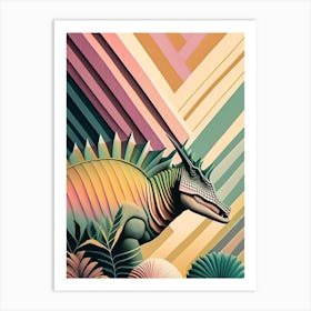 Stegoceras Pastel Dinosaur Art Print