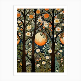 William Morris Moonlight In The Forest 92 Art Print