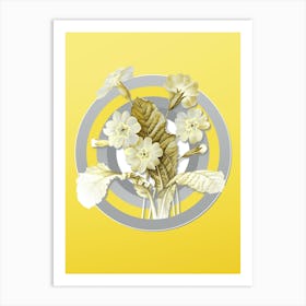Botanical Grandiflora in Gray and Yellow Gradient n.016 Art Print