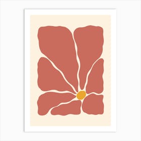 Abstract Flower 02 - Maroon Art Print