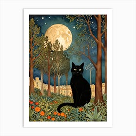 William Morris Cat In The Moonlight 25 Art Print