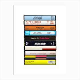 New Order - Music Poster - Albums on Cassette Print Art Print