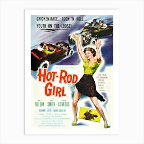 Hot Rod Girl, Movie Poster Art Print