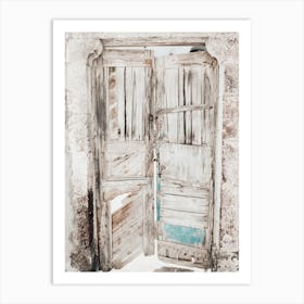 Santorini Door Art Print