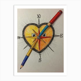 Heart Compass 20 Art Print