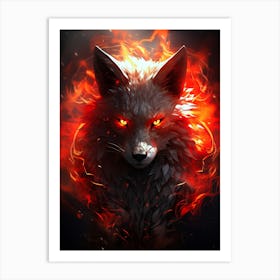 Wolf In Flames 3 Art Print