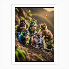 Rainbow Kittens Art Print