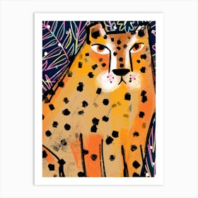 Jungle Cheetah Blue Art Print