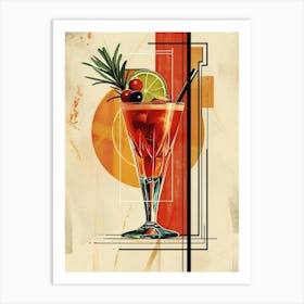 Art Deco Rosemary Cocktail 1 Art Print