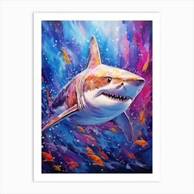  A Tiger Shark Vibrant Paint Splash 1 Art Print