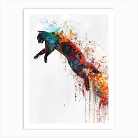 Cat Jumping Canvas Print Art Print