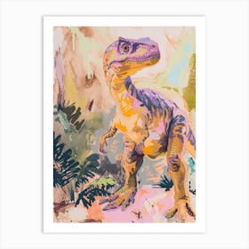 Muted Pastels Dinosaur 1 Art Print