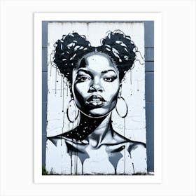 Graffiti Mural Of Beautiful Black Woman 239 Art Print