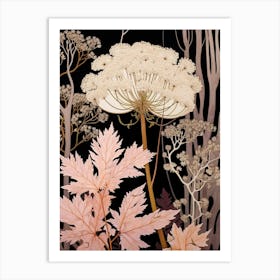 Flower Illustration Queen Annes Lace 7 Art Print