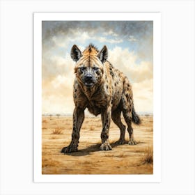 Hyena Chalk Style Art Print