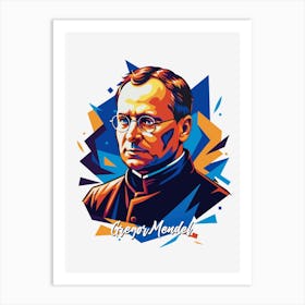 Gregor Mendel 03 Portrait WPAP Pop Art Art Print