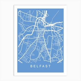 Belfast Map Blueprint Art Print