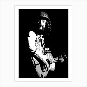 Ian Scott Anderson British Musician Legend in Grayscale Art Print