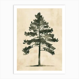 Balsam Tree Minimal Japandi Illustration 1 Art Print