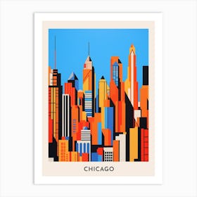 Chicago Colourful Travel Poster 7 Art Print