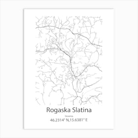 Rogaska Slatina,Slovenia Minimalist Map Art Print