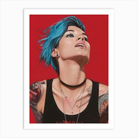 'Blue Hair' Art Print